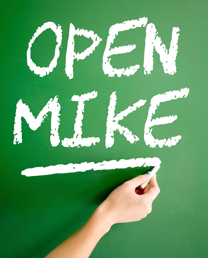 open mike chalkboard