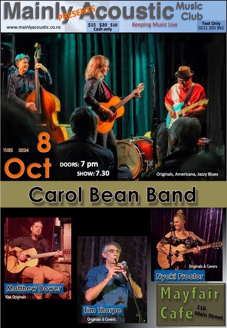 2024-10 poster carol bean band and supports